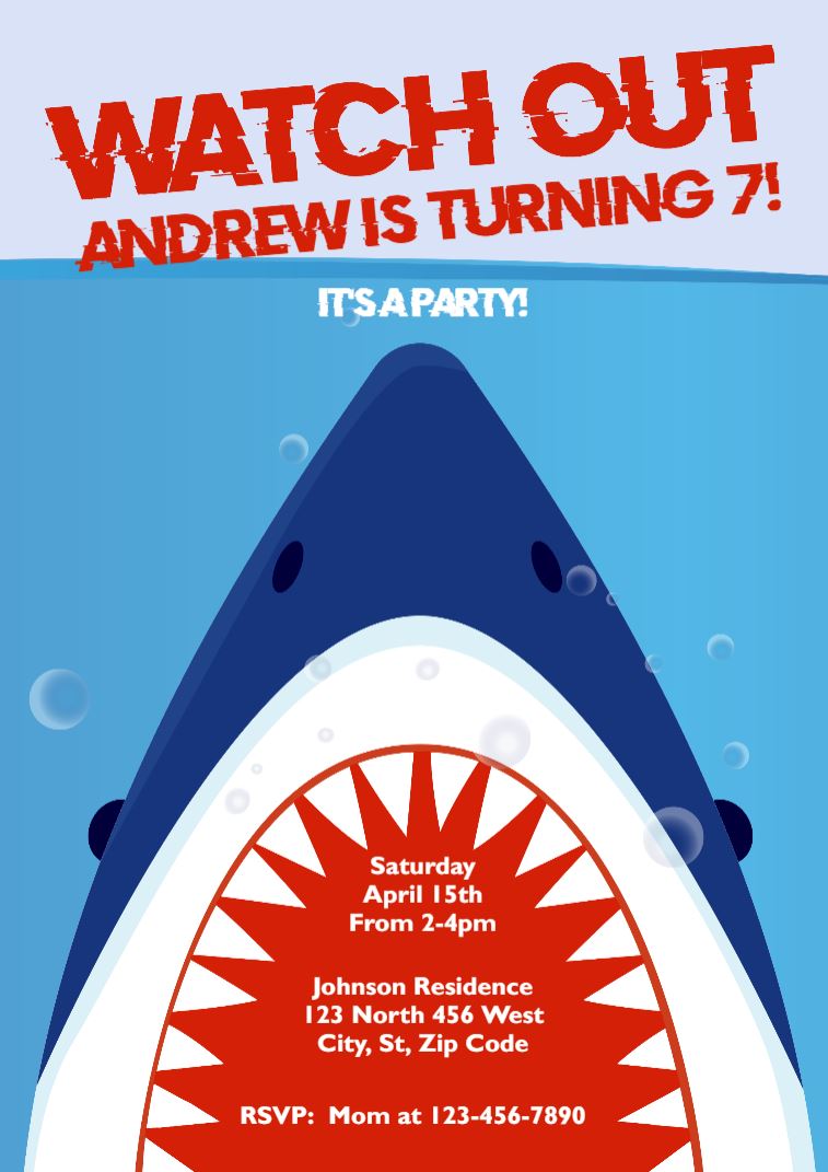 Shark Invitation | Kids Birthday