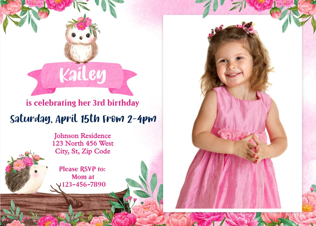 Owl Photo Invitation | Kids Birthday