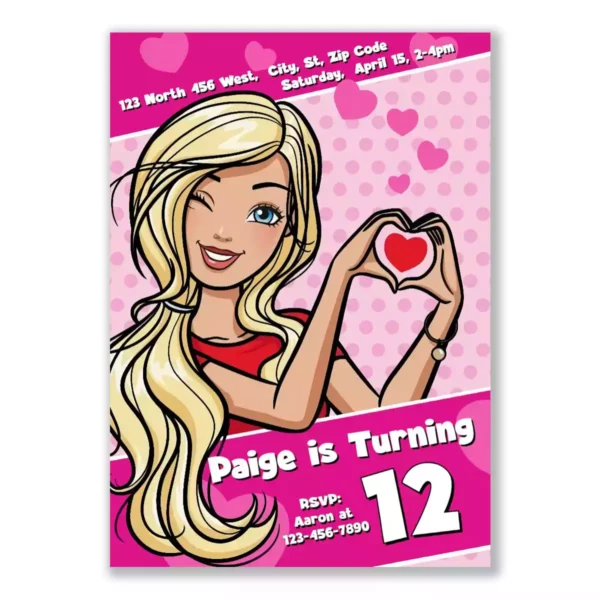 Barbie Birthday Invitation 2