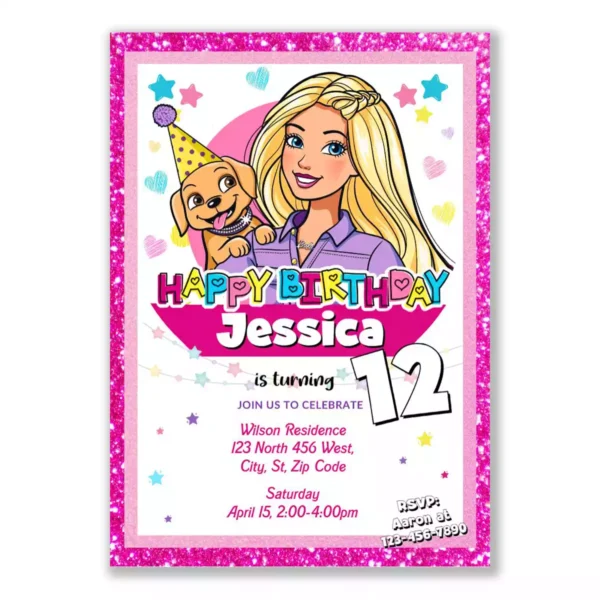 Barbie Birthday Invitation 3
