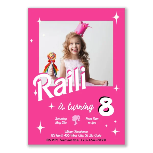Barbie Birthday Invitation 1