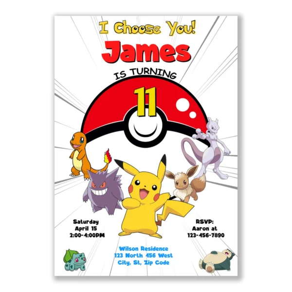 Pokemon Birthday Invitation 3