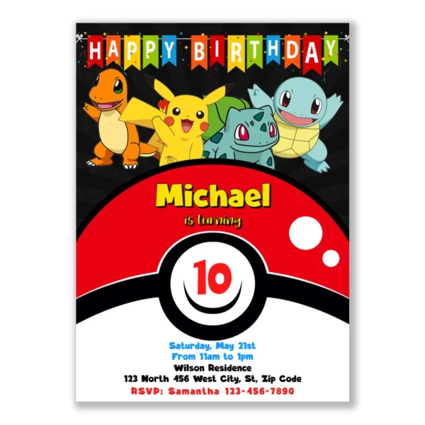 Pokemon Birthday Invitation 4