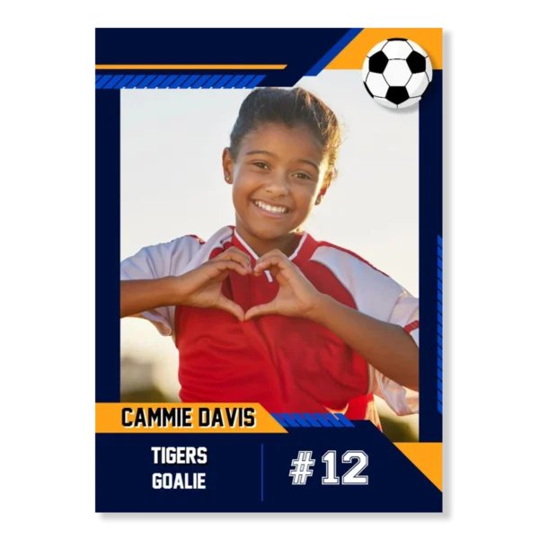 Soccer Card Template 13 - Blue & Light Orange