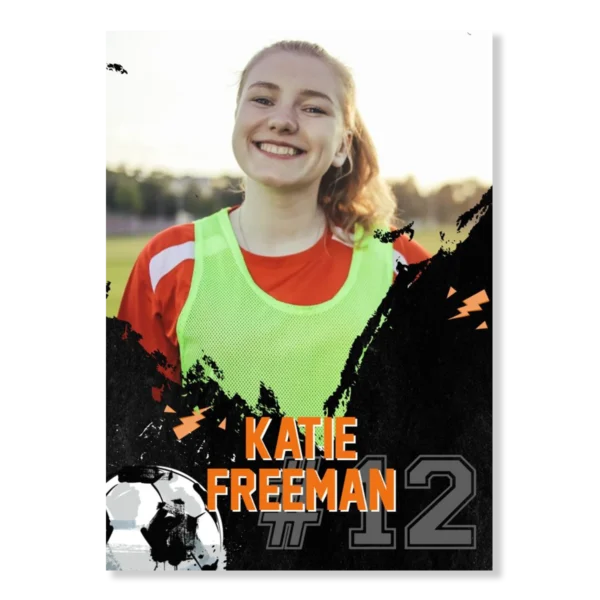 Soccer Card Template 10 - Torn Style