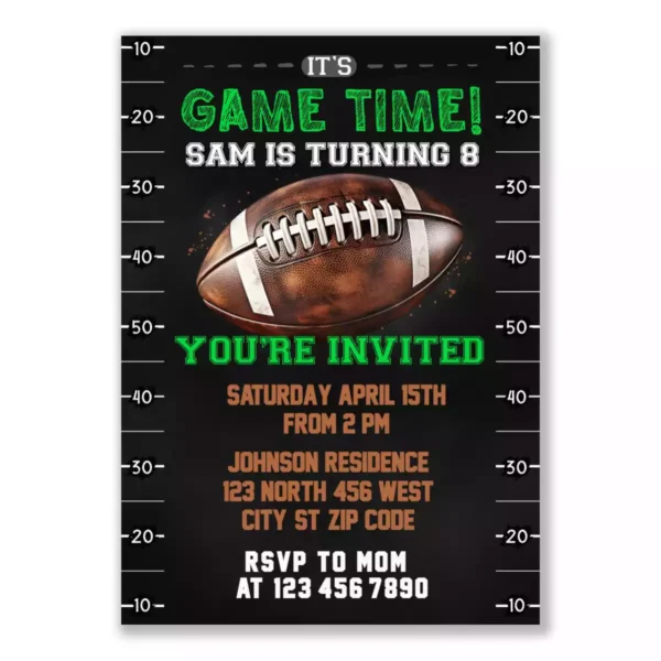 Football Birthday Party Invitation