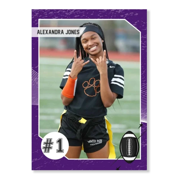 Football Card Template 6 - Purple