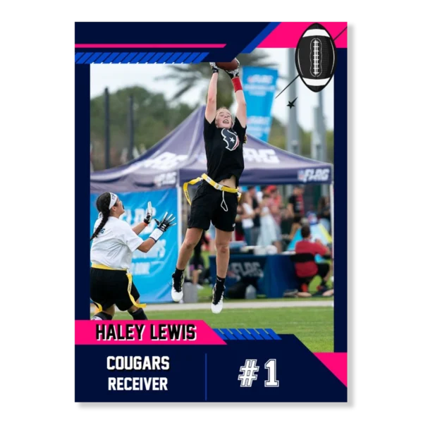 Football Card Template 15 - Blue & Pink